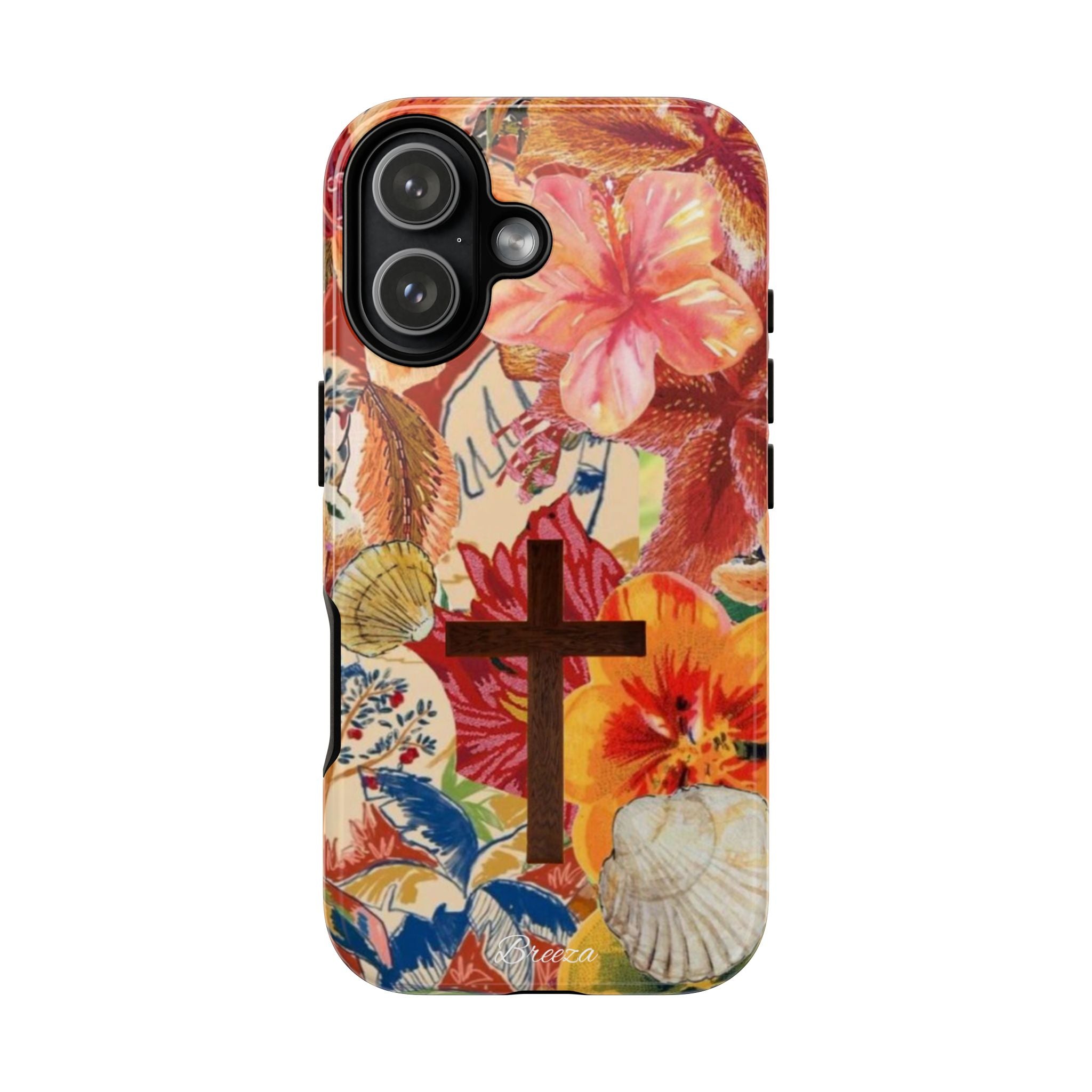 Floral Phone Case with Cross