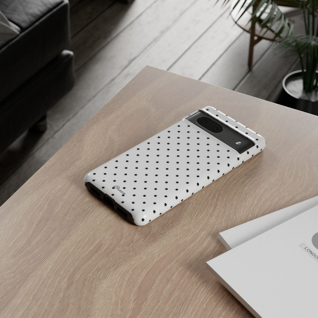 White & Black Polka Dot Phone Case