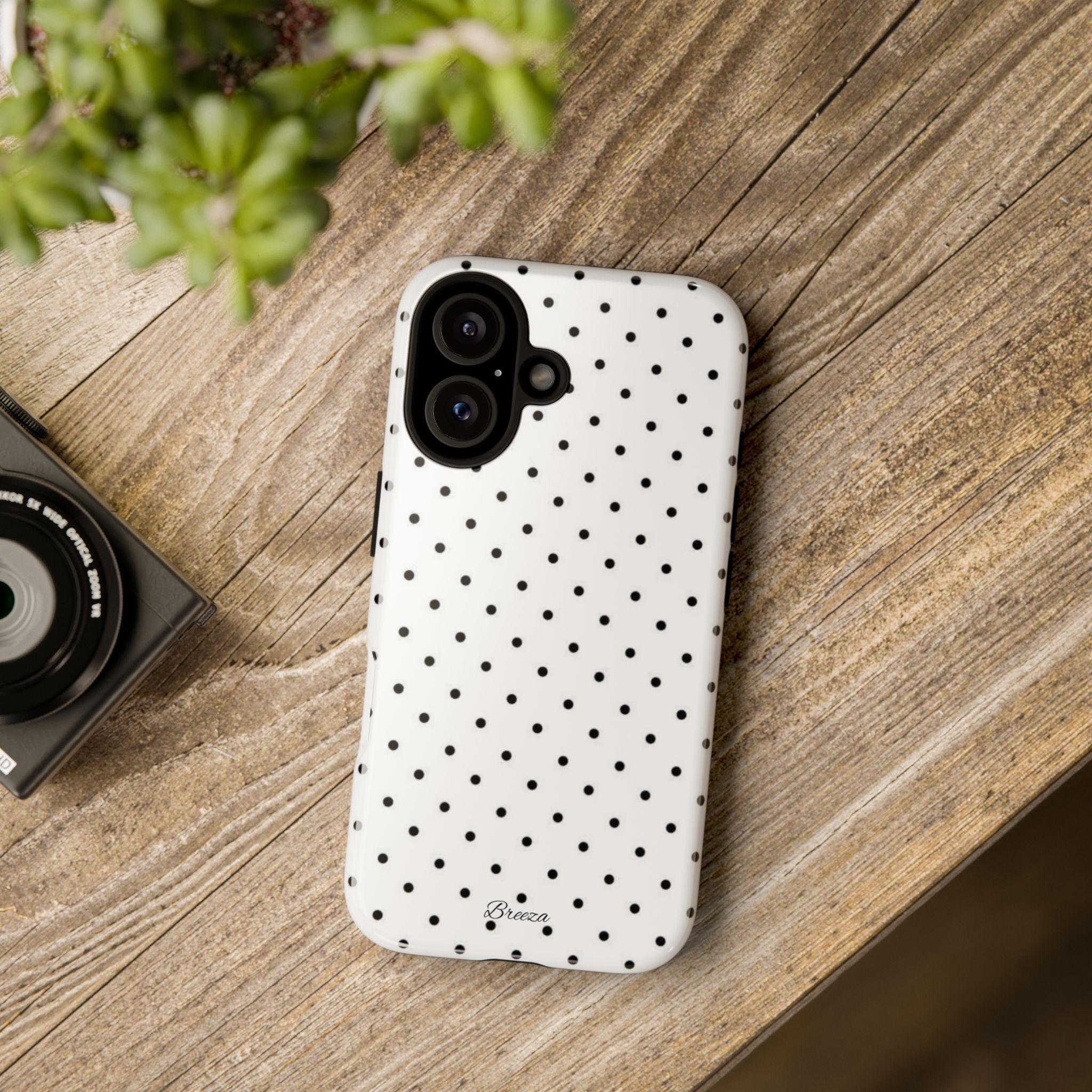 White & Black Polka Dot Phone Case