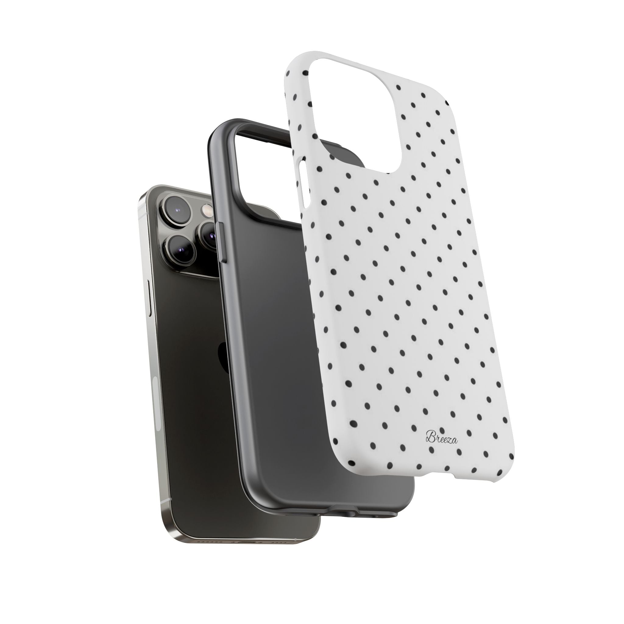 White & Black Polka Dot Phone Case