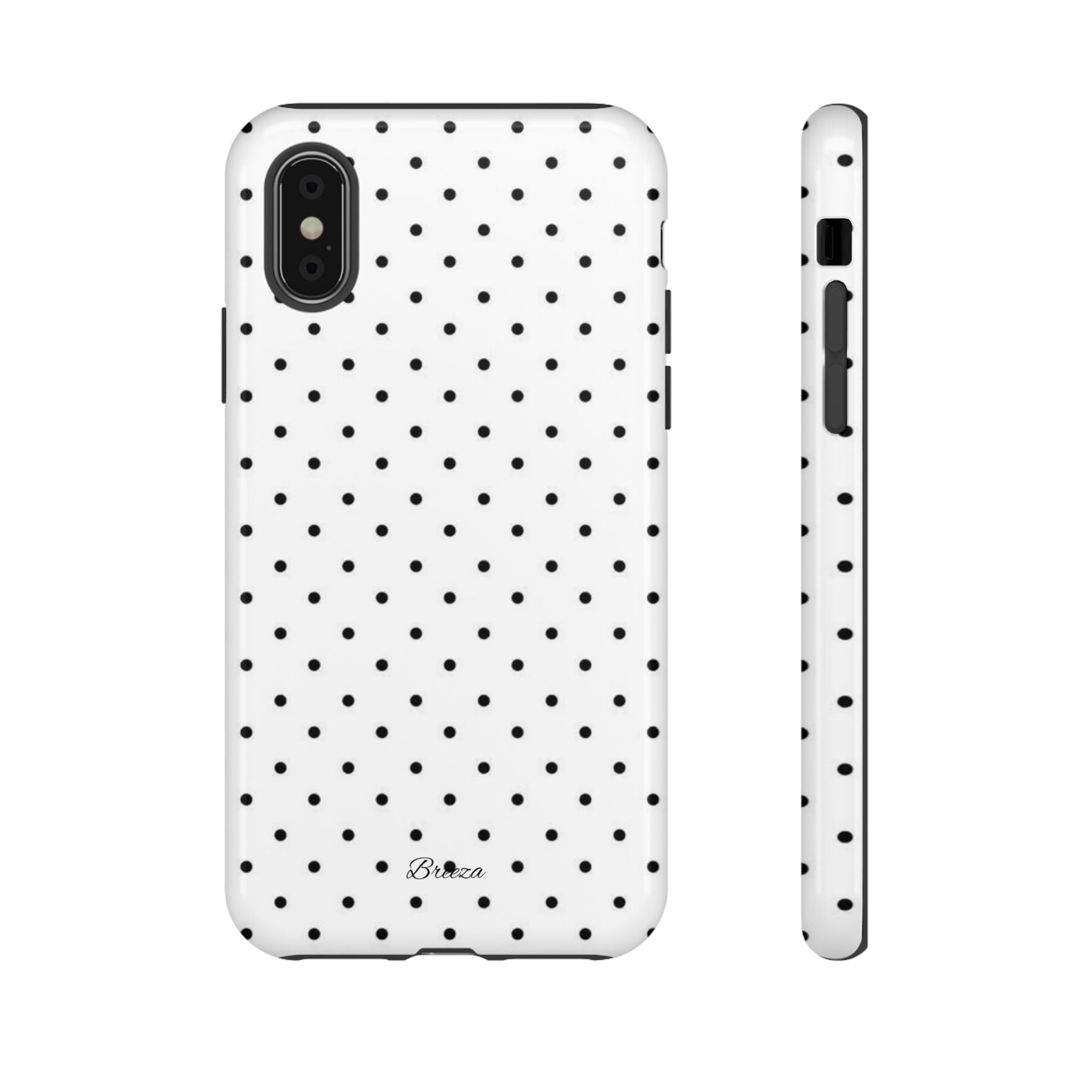 White & Black Polka Dot Phone Case