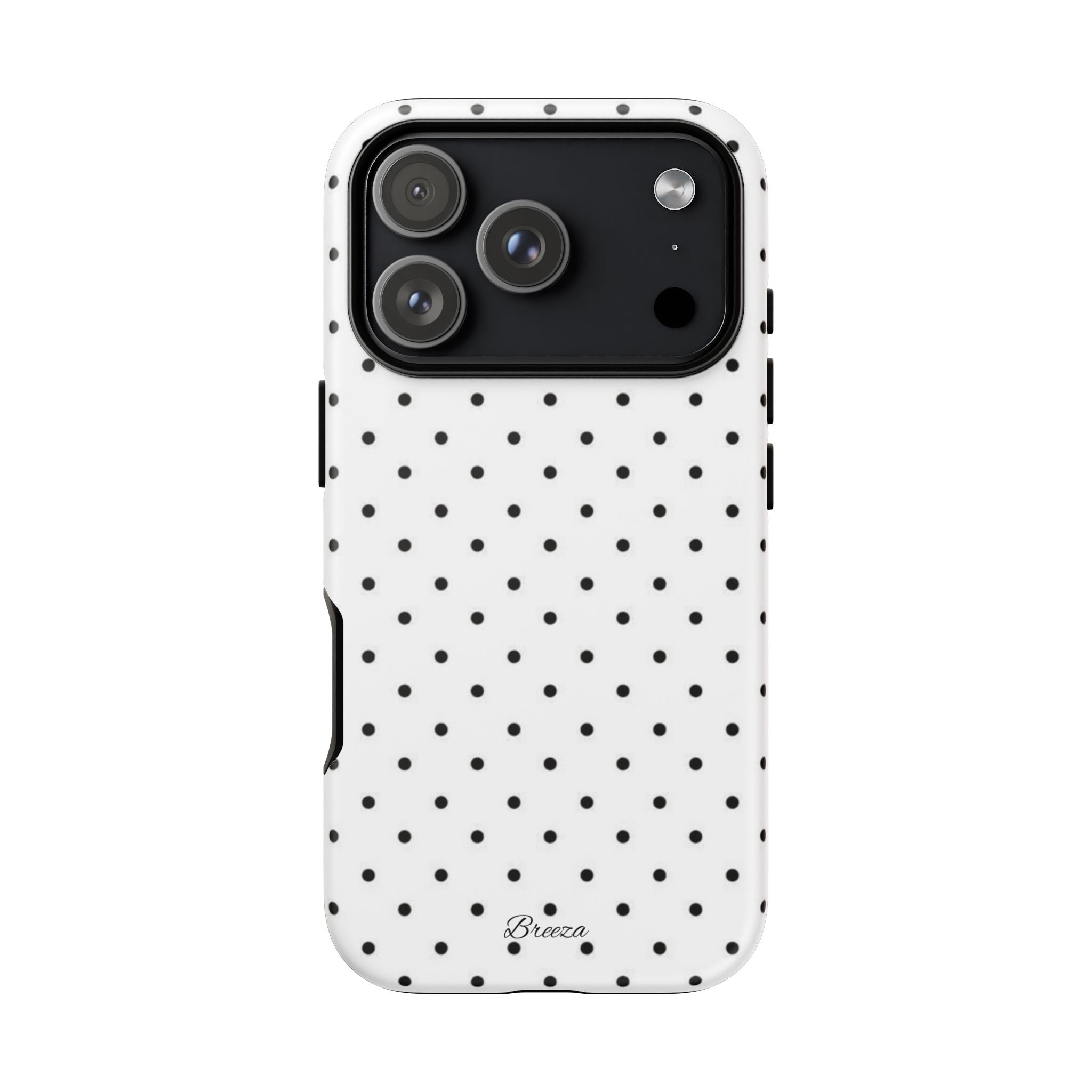 White & Black Polka Dot Phone Case