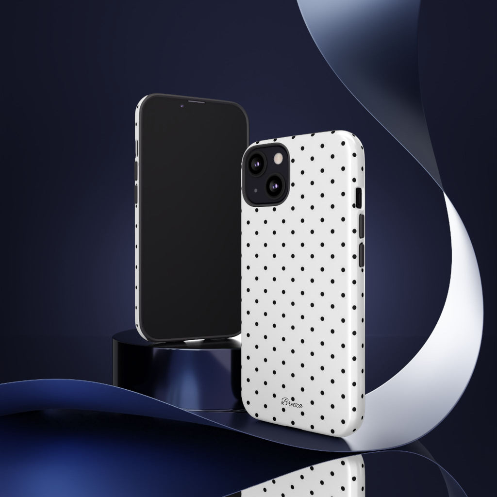 White & Black Polka Dot Phone Case