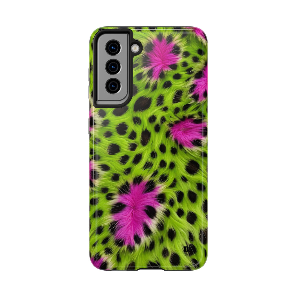 Bold Green & Pink Animal Fur Case