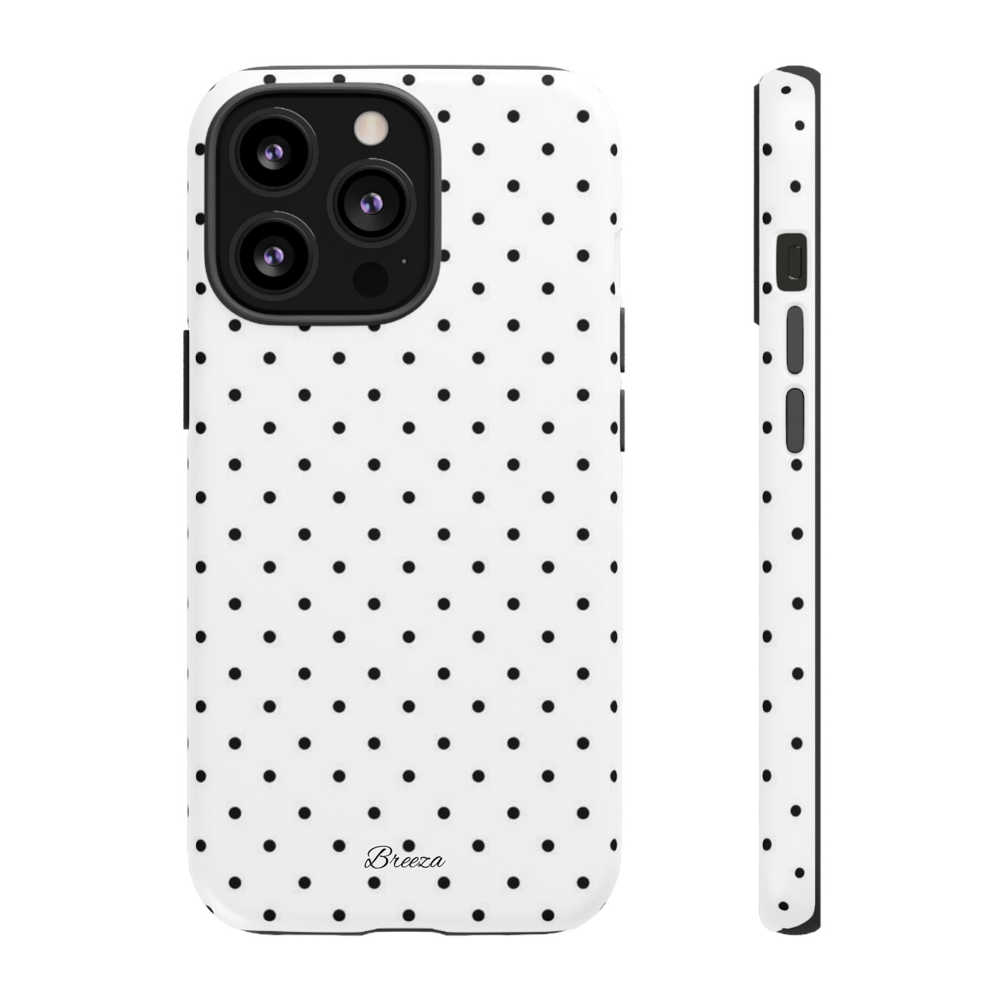 White & Black Polka Dot Phone Case