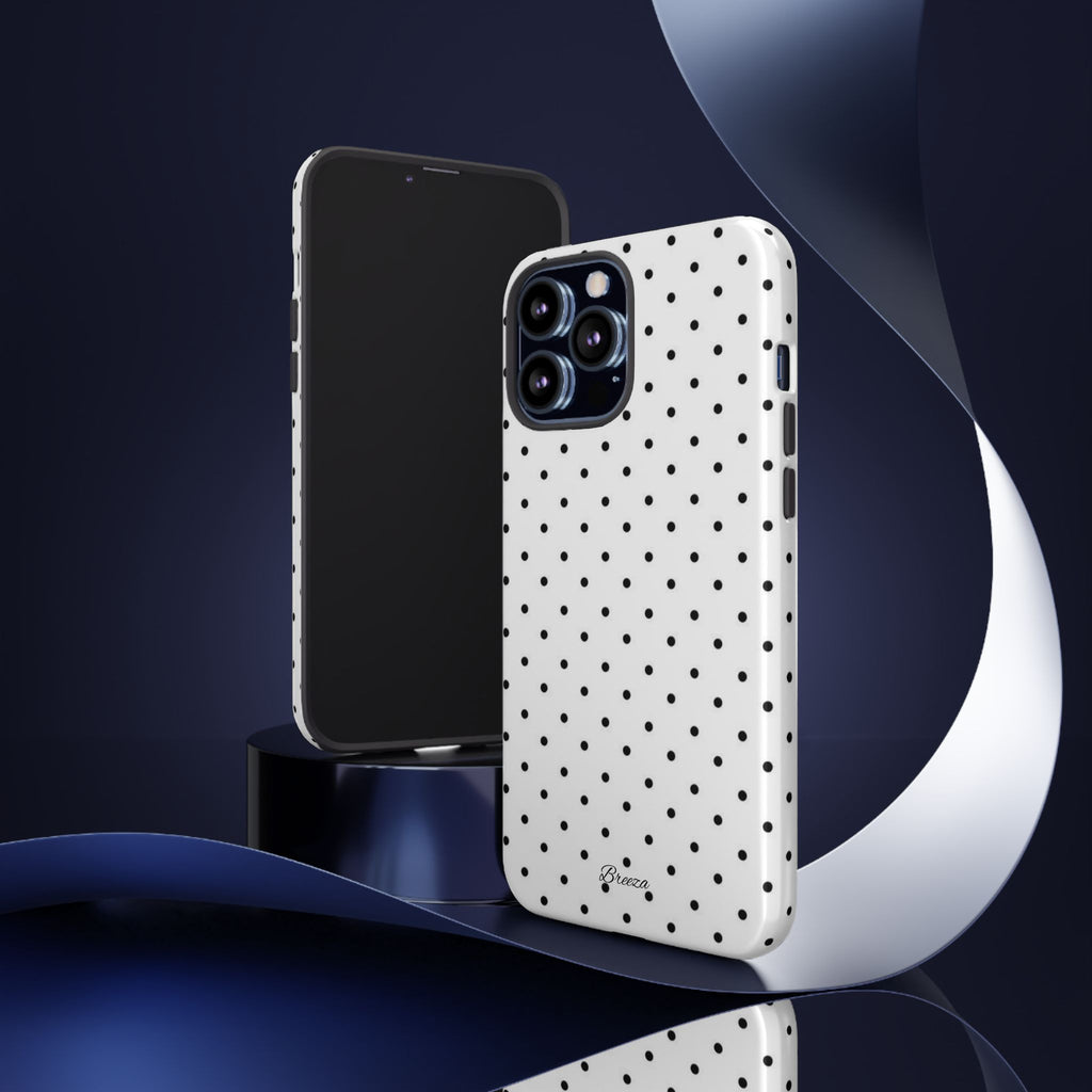 White & Black Polka Dot Phone Case