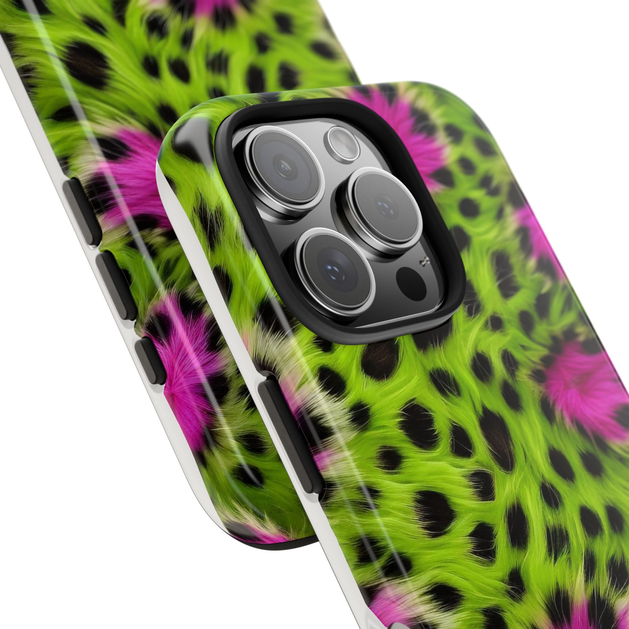 Bold Green & Pink Animal Fur Case