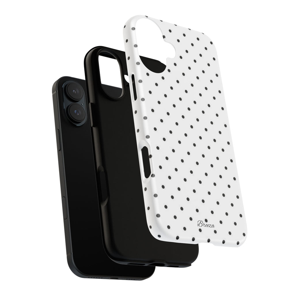 White & Black Polka Dot Phone Case