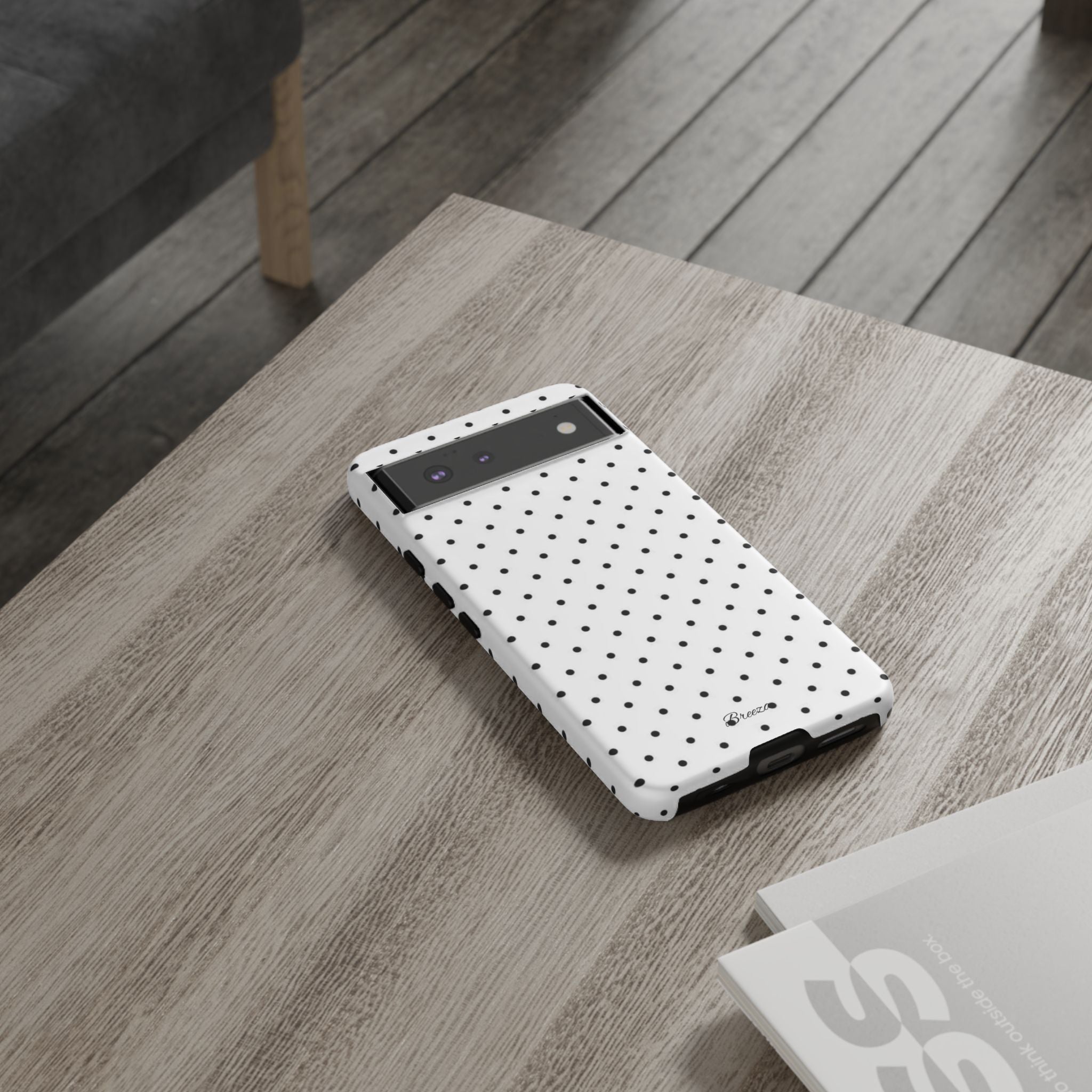White & Black Polka Dot Phone Case