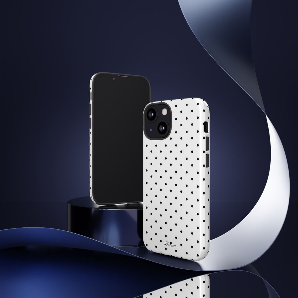 White & Black Polka Dot Phone Case