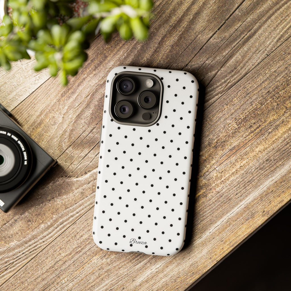 White & Black Polka Dot Phone Case