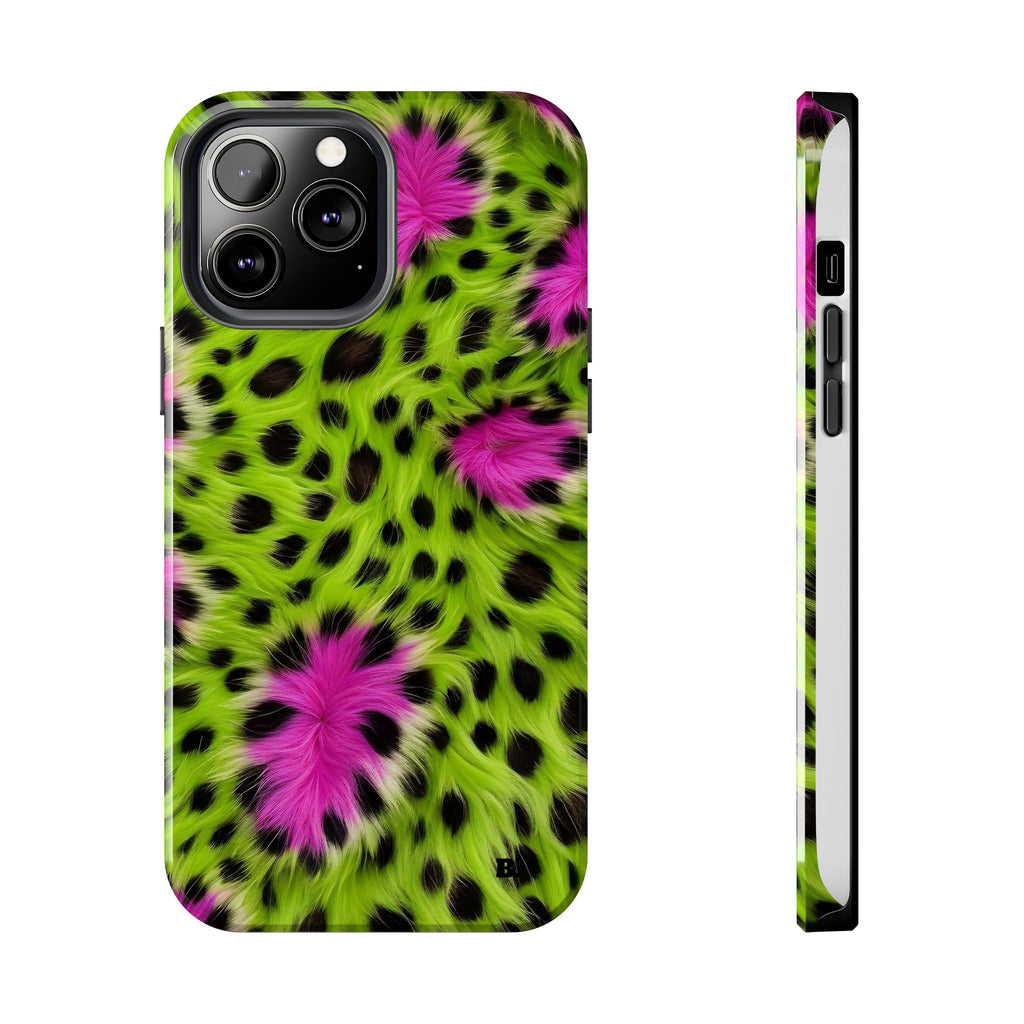 Bold Green & Pink Animal Fur Case